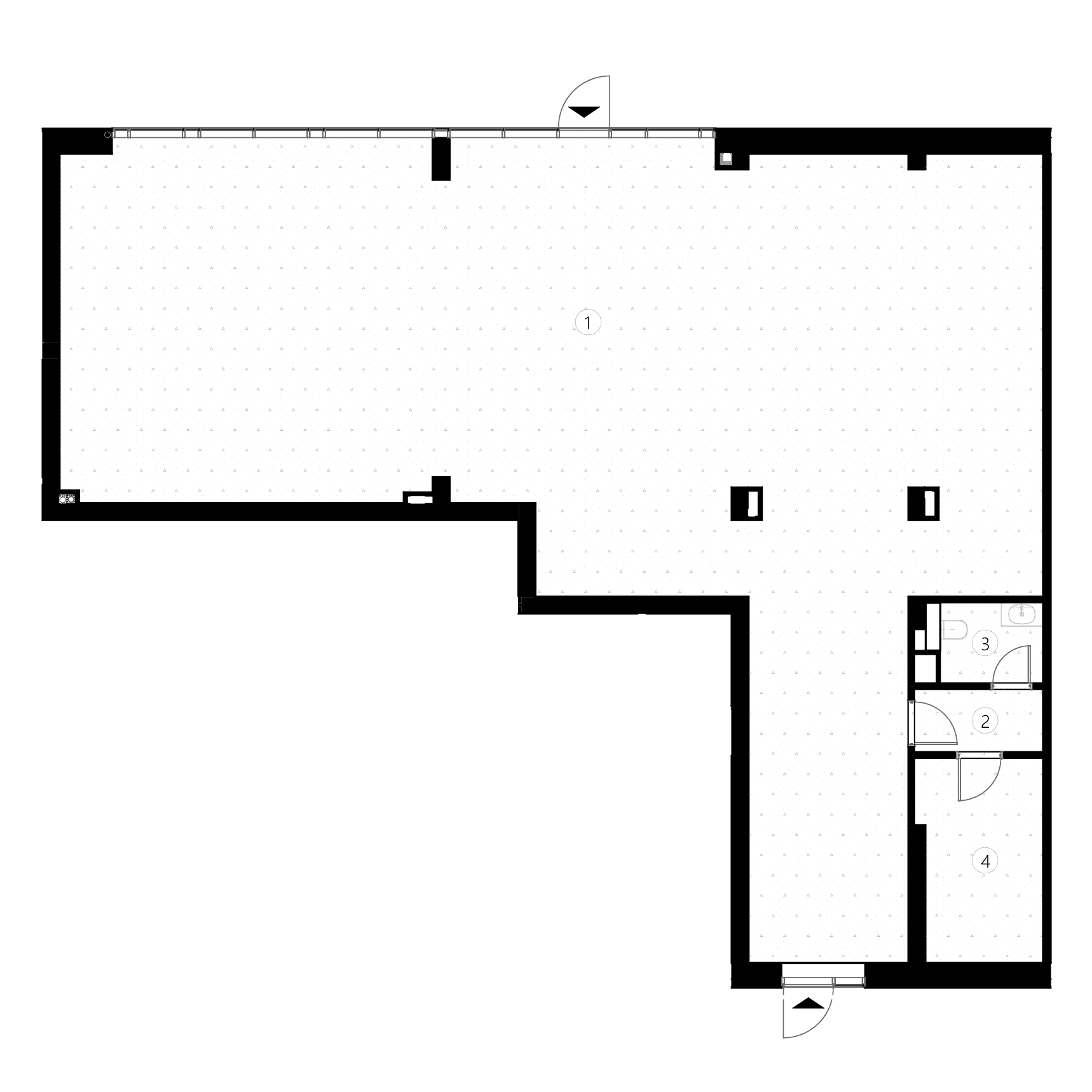 Plan apartament Bloc A - Spatiu Comercial 3